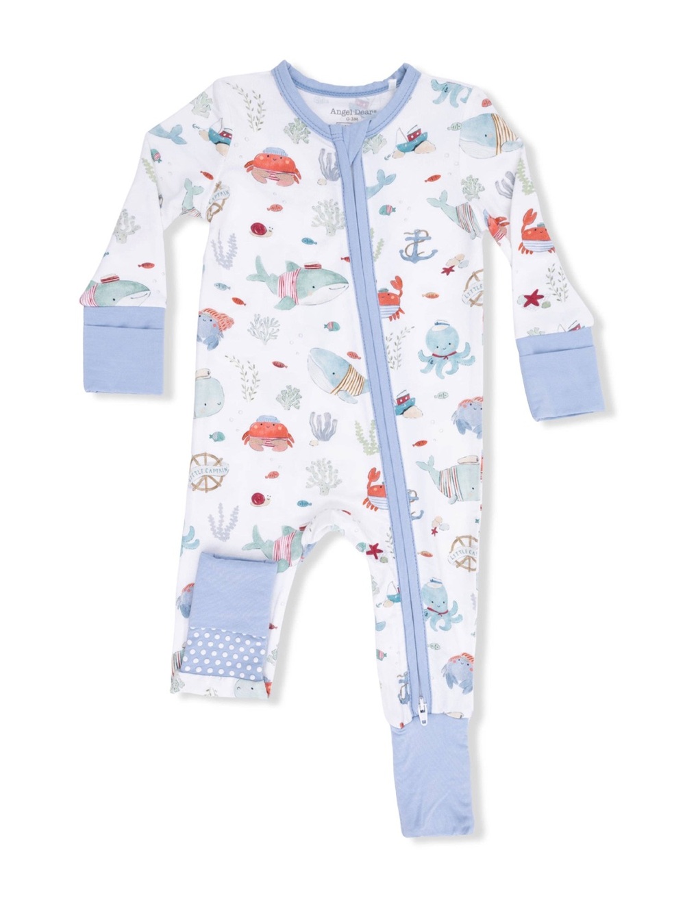 Angel Dear Sailor Sea Creatures Convertible Romper 0-3 3-6 months